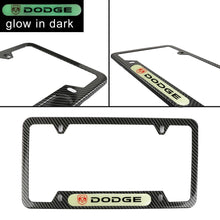 Load image into Gallery viewer, Brand New Universal 1PCS Dodge Carbon Fiber Style Metal License Plate Frame