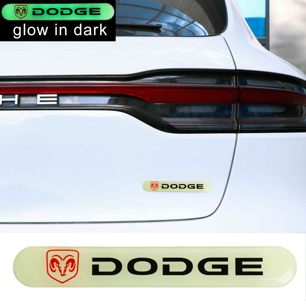 Brand New 1PCS DODGE Glows in Dark Green Car Trunk Side Fenders Door Badge Scratch Guard Sticker