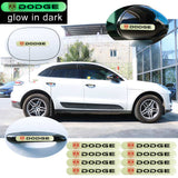 Brand New 8PCS DODGE Glows in Dark Green Car Trunk Side Fenders Door Badge Scratch Guard Sticker