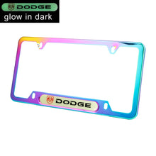 Load image into Gallery viewer, Brand New Universal 2PCS DODGE Neo Chrome Metal License Plate Frame