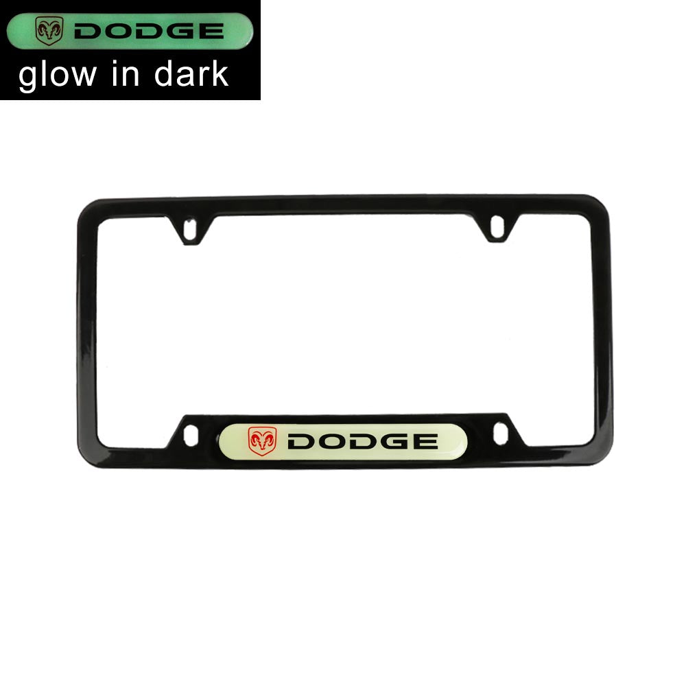 Brand New Universal 1PCS DODGE Black Metal License Plate Frame