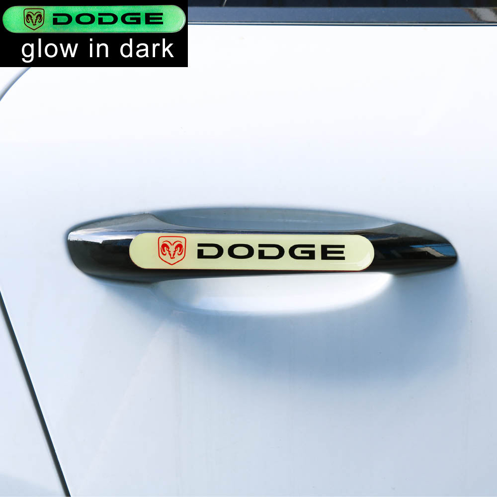 Brand New 1PCS DODGE Glows in Dark Green Car Trunk Side Fenders Door Badge Scratch Guard Sticker