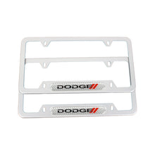 Load image into Gallery viewer, Brand New Universal 2PCS Dodge Silver Metal License Plate Frame