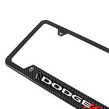 Load image into Gallery viewer, Brand New Universal 1PCS Dodge Carbon Fiber Look Metal License Plate Frame