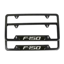 Load image into Gallery viewer, Brand New Universal 2PCS F-150 Carbon Fiber Look Metal License Plate Frame