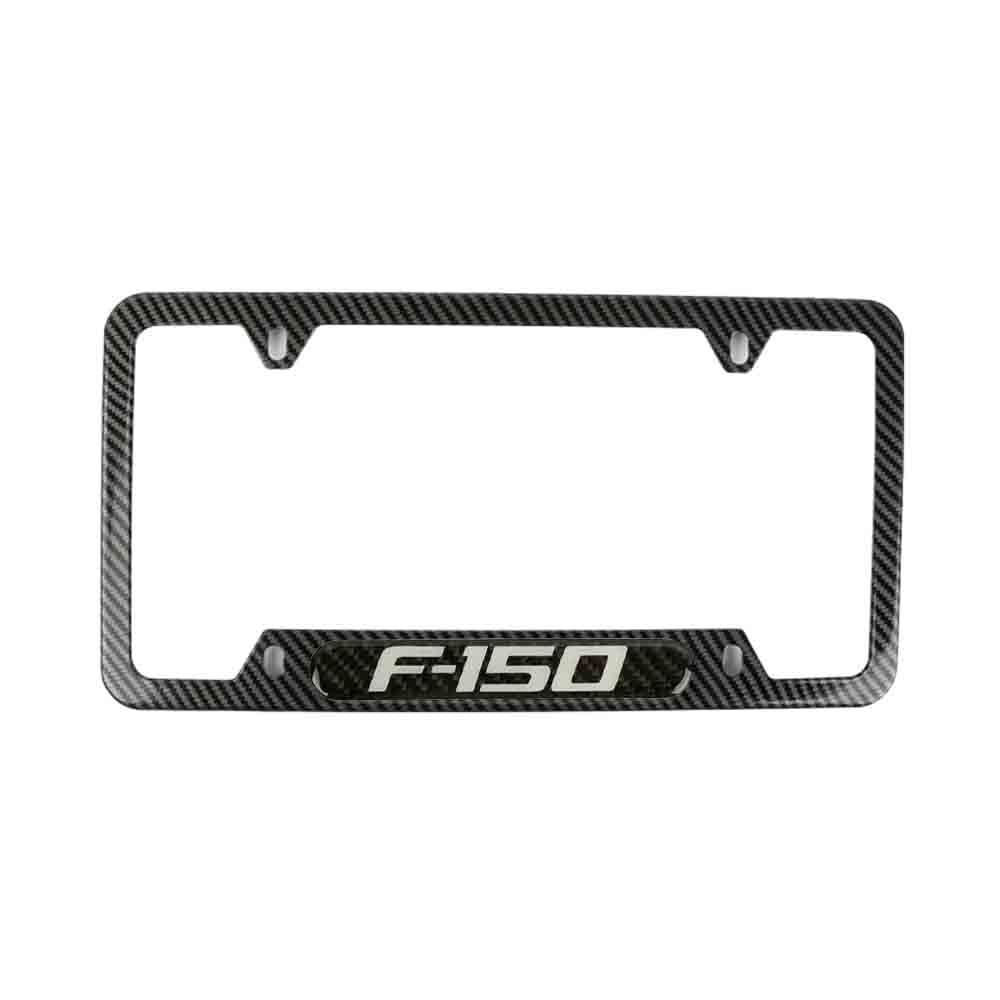 Brand New Universal 1PCS F-150 Carbon Fiber Look Metal License Plate Frame