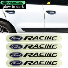 Load image into Gallery viewer, Brand New 4PCS FORD RACING Glows in Dark Green Car Trunk Side Fenders Door Badge Scratch Guard Sticker