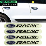 Brand New 4PCS FORD RACING Glows in Dark Green Car Trunk Side Fenders Door Badge Scratch Guard Sticker