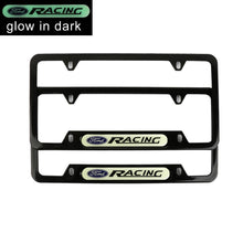 Load image into Gallery viewer, Brand New Universal 2PCS FORD RACING Black Metal License Plate Frame