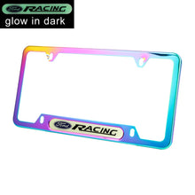 Load image into Gallery viewer, Brand New Universal 1PCS FORD RACING Neo Chrome Metal License Plate Frame