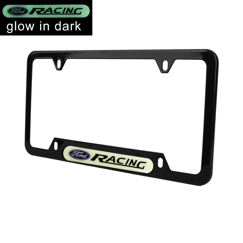 Brand New Universal 1PCS FORD RACING Black Metal License Plate Frame