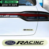 Brand New 1PCS FORD RACING Glows in Dark Green Car Trunk Side Fenders Door Badge Scratch Guard Sticker