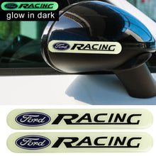 Load image into Gallery viewer, Brand New 2PCS FORD RACING Glows in Dark Green Car Trunk Side Fenders Door Badge Scratch Guard Sticker