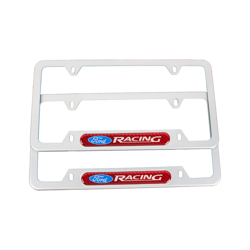 Brand New Universal 1PCS Ford Racing Silver Metal License Plate Frame