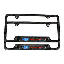 Load image into Gallery viewer, Brand New Universal 2PCS Ford Racing Carbon Fiber Look Metal License Plate Frame