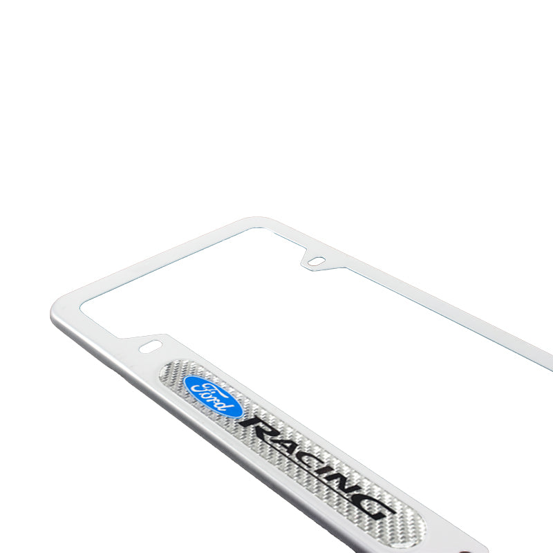 Brand New Universal 1PCS Ford Racing Silver Metal License Plate Frame