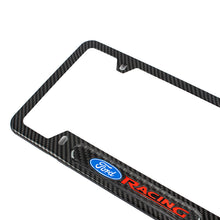 Load image into Gallery viewer, Brand New Universal 2PCS Ford Racing Carbon Fiber Look Metal License Plate Frame