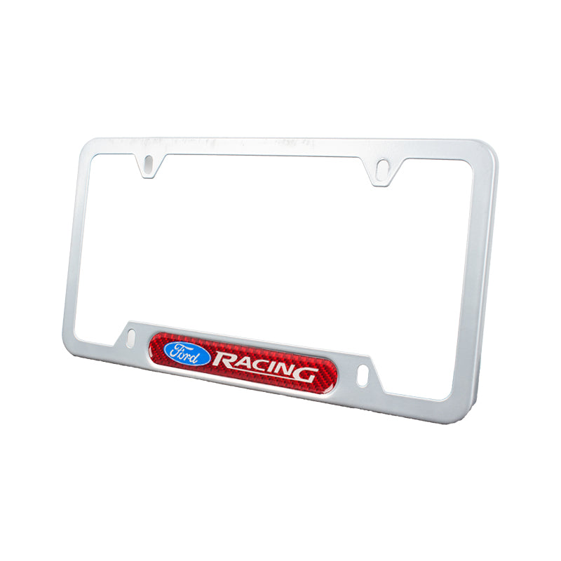 Brand New Universal 1PCS Ford Racing Silver Metal License Plate Frame