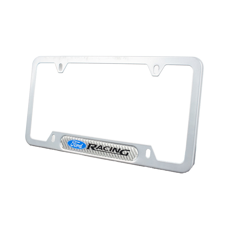 Brand New Universal 1PCS Ford Racing Silver Metal License Plate Frame