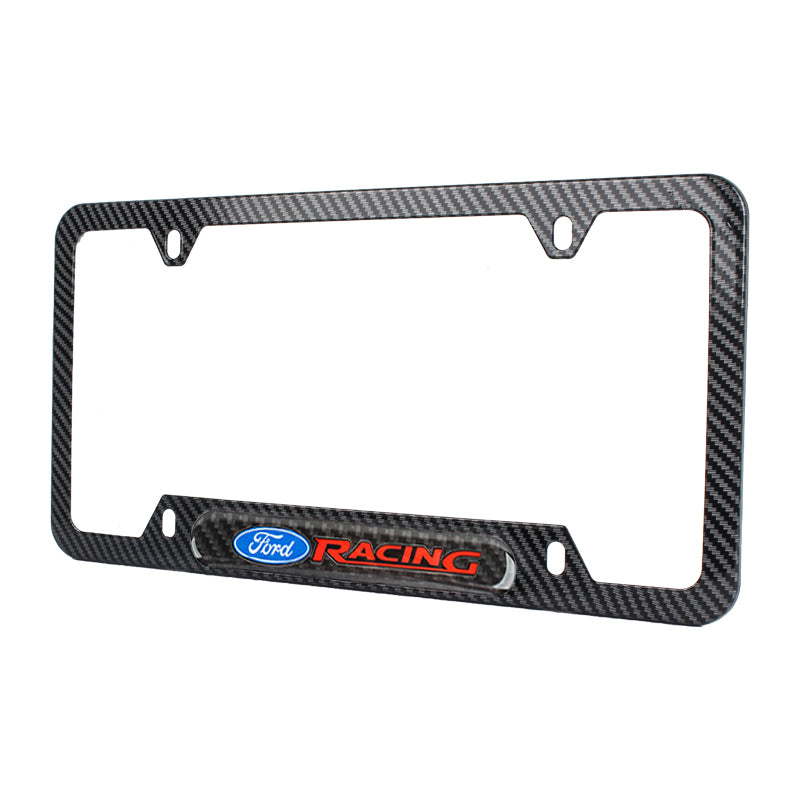 Brand New Universal 1PCS Ford Racing Carbon Fiber Look Metal License Plate Frame