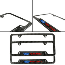 Load image into Gallery viewer, Brand New Universal 2PCS Ford Racing Carbon Fiber Look Metal License Plate Frame