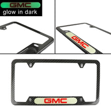 Load image into Gallery viewer, Brand New Universal 1PCS GMC Carbon Fiber Style Metal License Plate Frame