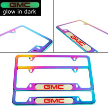 Load image into Gallery viewer, Brand New Universal 2PCS GMC Neo Chrome Metal License Plate Frame