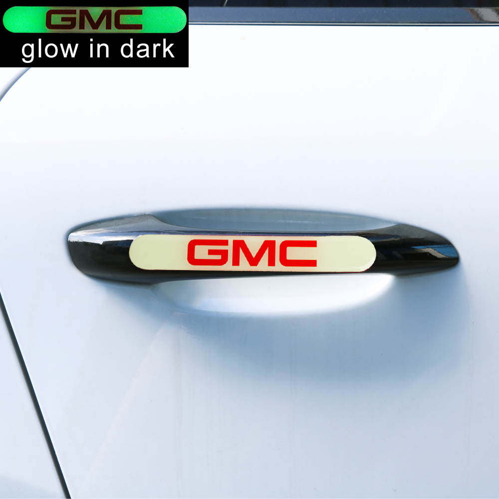 Brand New 4PCS GMC Glows in Dark Green Car Trunk Side Fenders Door Badge Scratch Guard Sticker