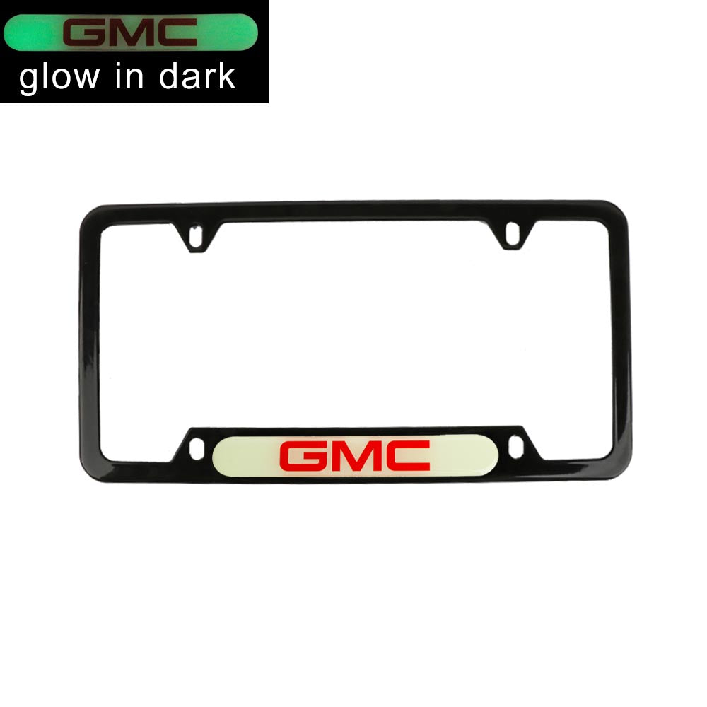 Brand New Universal 1PCS GMC Black Metal License Plate Frame