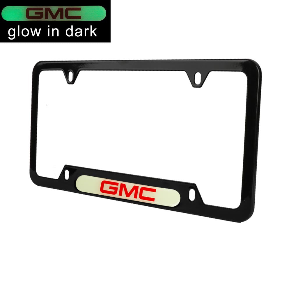 Brand New Universal 1PCS GMC Black Metal License Plate Frame