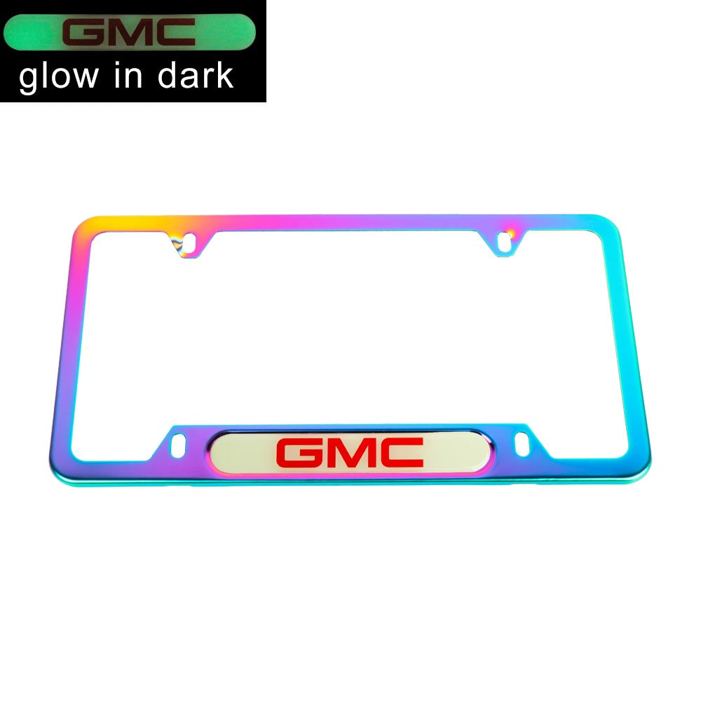 Brand New Universal 1PCS GMC Neo Chrome Metal License Plate Frame