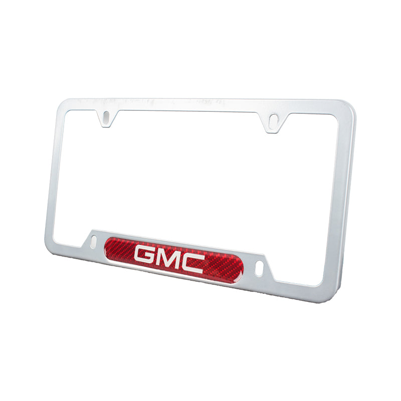 Brand New Universal 1PCS GMC Silver Metal License Plate Frame