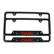 Load image into Gallery viewer, Brand New Universal 1PCS GMC Carbon Fiber Look Metal License Plate Frame