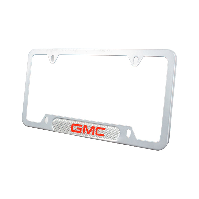 Brand New Universal 1PCS GMC Silver Metal License Plate Frame