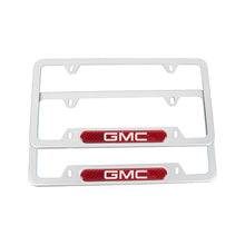 Load image into Gallery viewer, Brand New Universal 2PCS GMC Silver Metal License Plate Frame