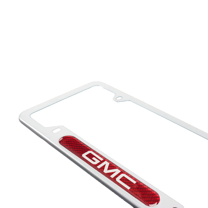 Brand New Universal 1PCS GMC Silver Metal License Plate Frame