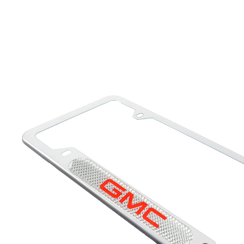 Brand New Universal 1PCS GMC Silver Metal License Plate Frame