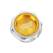 Load image into Gallery viewer, Brand New JDM Mugen Emblem Brushed Gold Engine Oil Filler Cap Badge For Honda / Acura