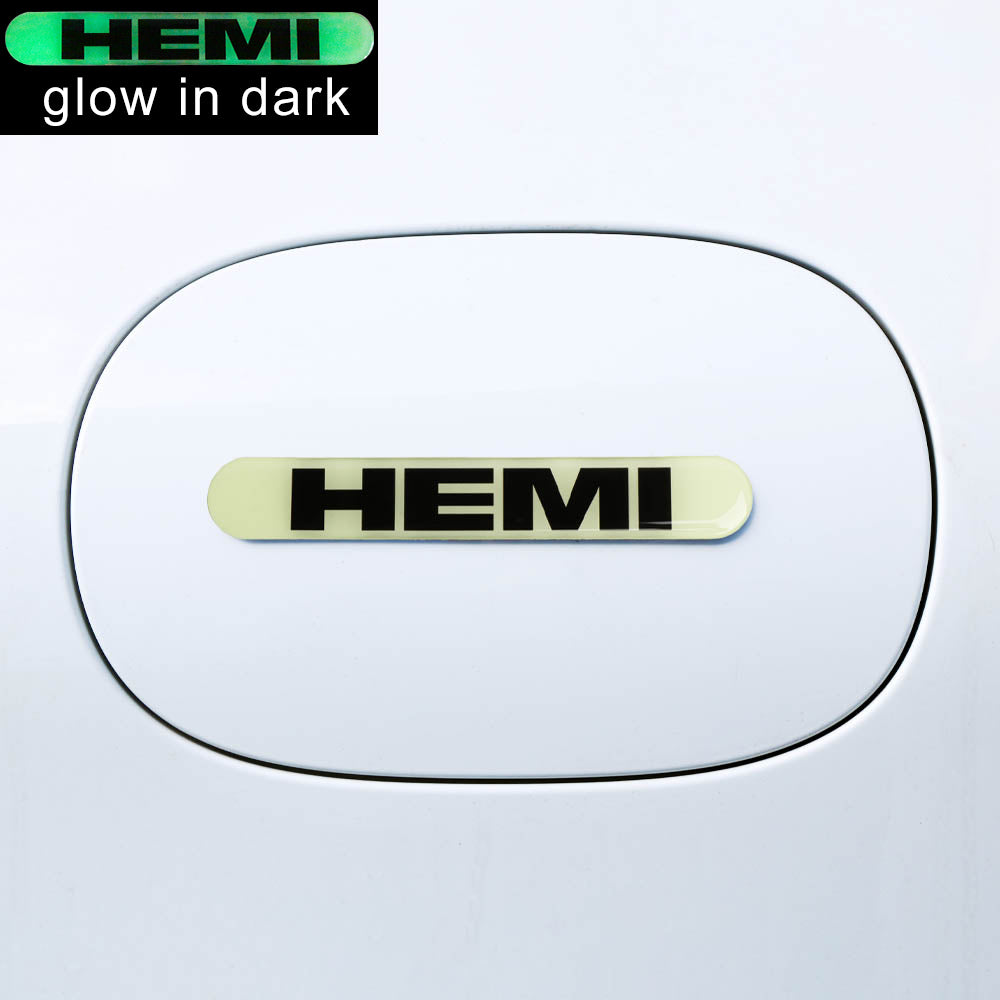 Brand New 4PCS HEMI Glows in Dark Green Car Trunk Side Fenders Door Badge Scratch Guard Sticker