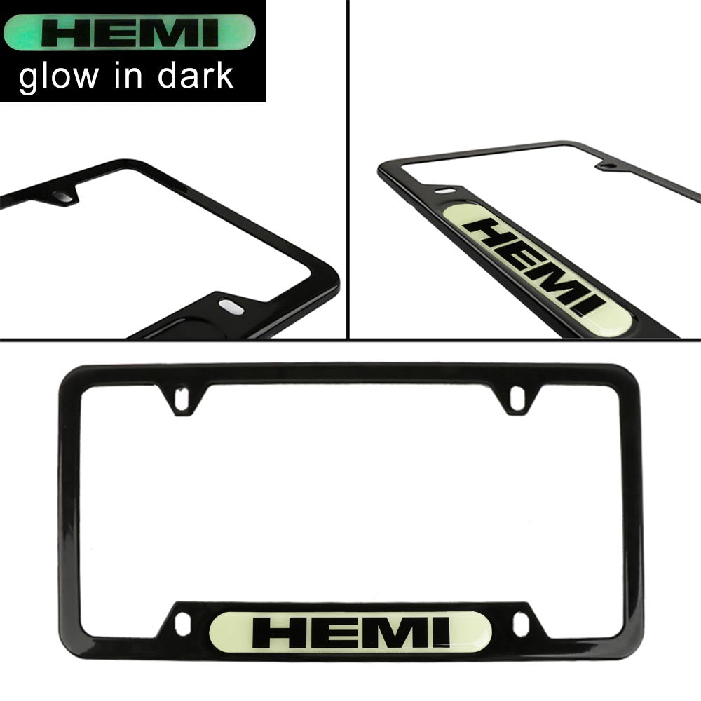 Brand New Universal 1PCS HEMI Black Metal License Plate Frame