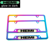 Load image into Gallery viewer, Brand New Universal 2PCS HEMI Neo Chrome Metal License Plate Frame