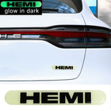 Brand New 1PCS HEMI Glows in Dark Green Car Trunk Side Fenders Door Badge Scratch Guard Sticker