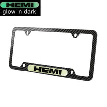 Load image into Gallery viewer, Brand New Universal 2PCS HEMI Carbon Fiber Style Metal License Plate Frame