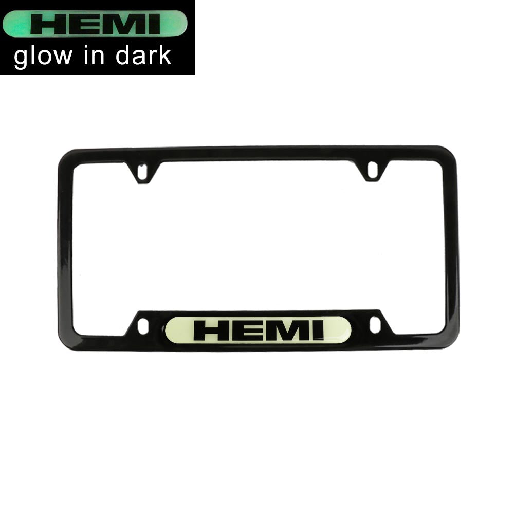 Brand New Universal 2PCS HEMI Black Metal License Plate Frame