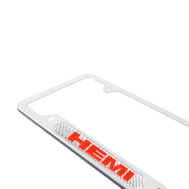 Brand New Universal 1PCS HEMI Silver Metal License Plate Frame