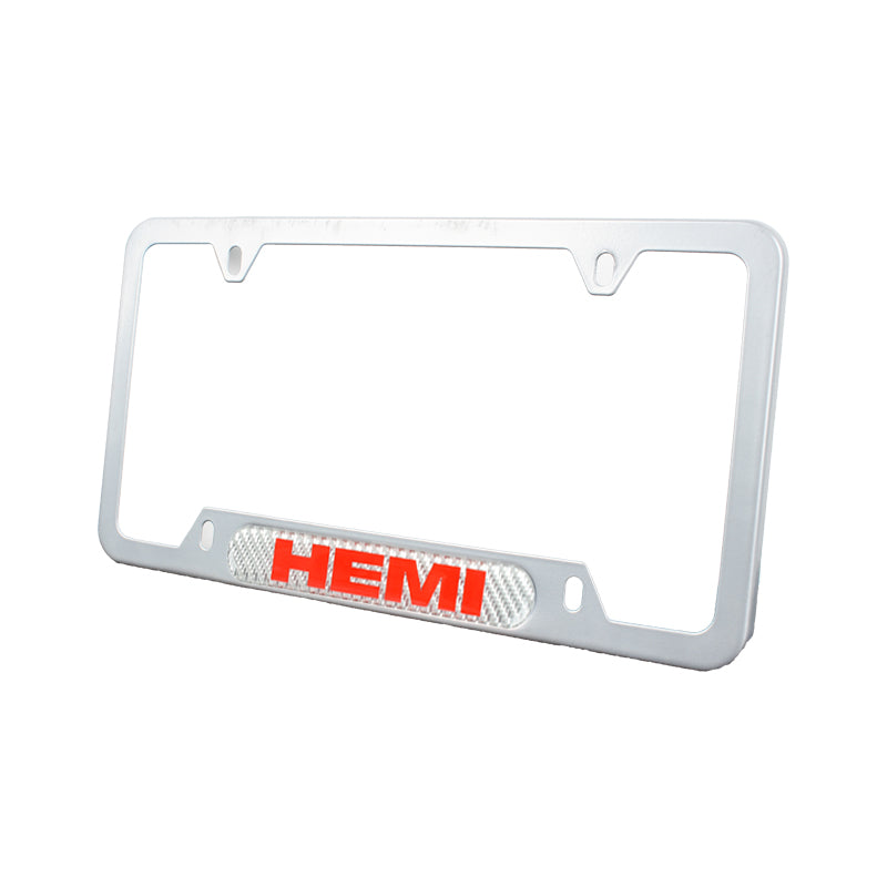 Brand New Universal 1PCS HEMI Silver Metal License Plate Frame