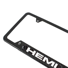 Load image into Gallery viewer, Brand New Universal 1PCS HEMI Carbon Fiber Look Metal License Plate Frame