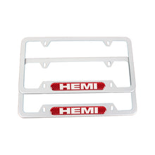 Load image into Gallery viewer, Brand New Universal 2PCS HEMI Silver Metal License Plate Frame