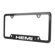 Load image into Gallery viewer, Brand New Universal 1PCS HEMI Carbon Fiber Look Metal License Plate Frame