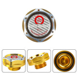 Brand New Jdm Gold Engine Oil Cap With Real Carbon Fiber Mugen Sticker Emblem For Honda / Acura